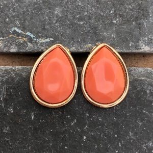 Coral and gold earrings